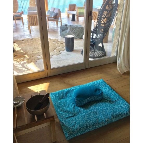 Meditatiekussen Halve maan Flowee (Turquoise)