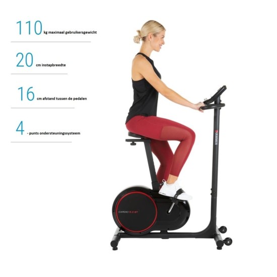 Hammer Fitness Cardio 5.0 Ergometer met lage instap en programma's