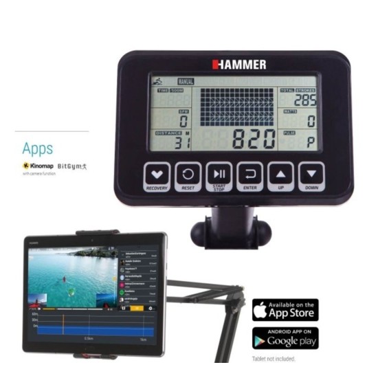 Hammer Fitness Ocean One Roeitrainer - met Tablethouder