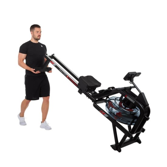Hammer Fitness Water Stream Roeitrainer - Water Roeier - met Kinomap - tablethouder en 21 programma's