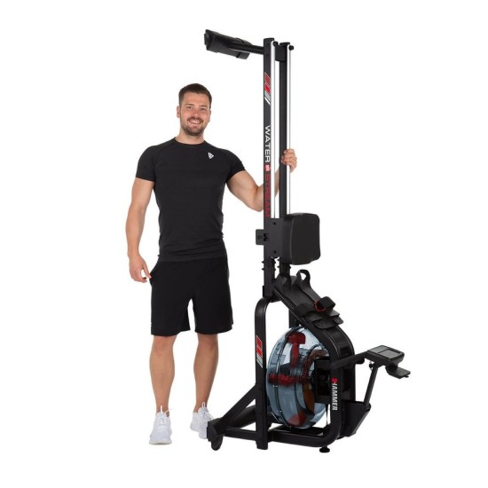 Hammer Fitness Water Stream Roeitrainer - Water Roeier - met Kinomap - tablethouder en 21 programma's