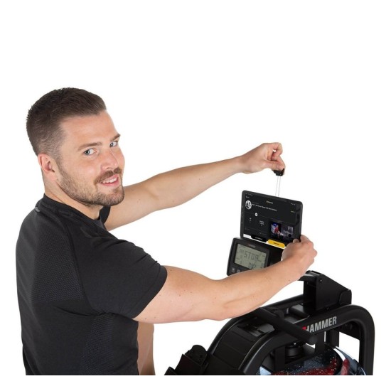 Hammer Fitness Water Stream Roeitrainer - Water Roeier - met Kinomap - tablethouder en 21 programma's