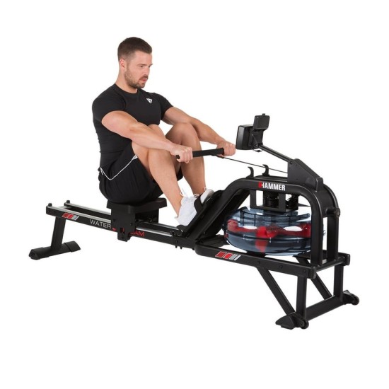 Hammer Fitness Water Stream Roeitrainer - Water Roeier - met Kinomap - tablethouder en 21 programma's