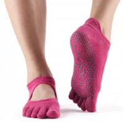 Antislip Sokken Bellarina Met Tenen In Raspberry - ToeSox S/M