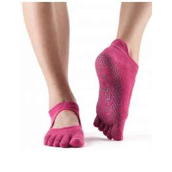 Antislip Sokken Bellarina Met Tenen In Raspberry - ToeSox S/M