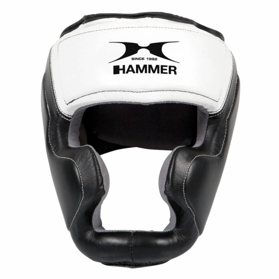 Hammer Boxing Hoofdbeschermer Sparring - leer - Zwart-Wit