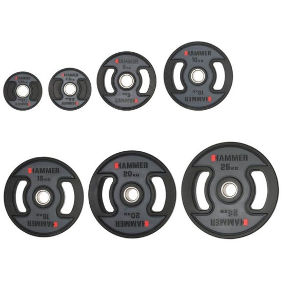 Hammer PU Olympische Halterschijven per Paar (1,25 t/m 25 kg)