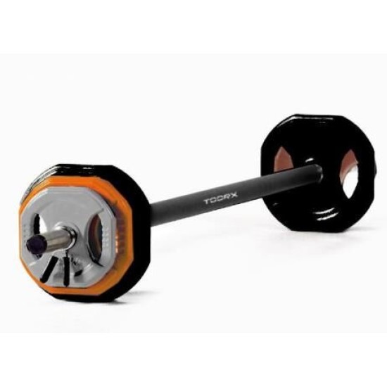 Bodypumpset 20 kg Zwart-oranje-grijs Toorx 