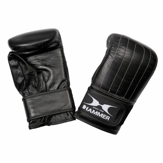 Hammer Boxing Zakhandschoenen Punch - Leer - Voorgevormd - ZwartMaat S/M