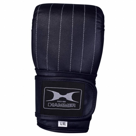 Hammer Boxing Zakhandschoenen Punch - Leer - Voorgevormd - ZwartMaat S/M