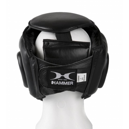 Hammer Boxing HOOFDBESCHERMER PROTECT - met Grid - Zwart - LeerMaat L