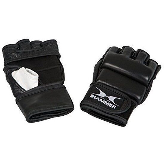 Hammer MMA, leer, zwart/wit, XL (open palm)