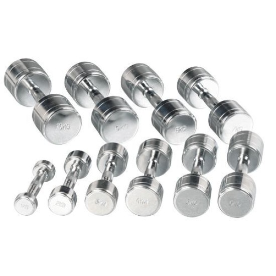 Chromen Dumbbells 1 t/m 10 kg