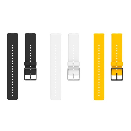 Polar Ignite Siliconen PolsbandWit/zilver - Maat: S/M