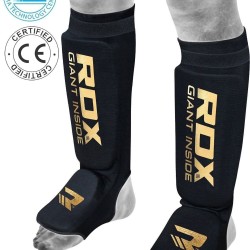 RDX Hosiery Shin Instep FoamZwart/Goud - Maat: XL