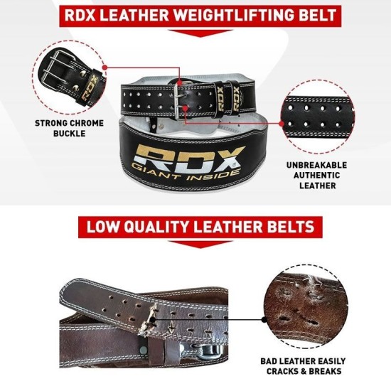 RDX Gym Lederen Gewichtenhef Riem XL