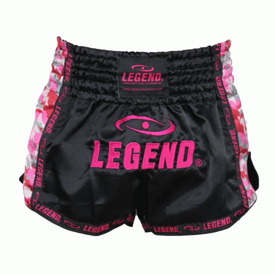 Dames Kickboks broekje Camo roze Legend Trendy - Maat: XXL Dames Kickboks broekje Camo roze Legend Trendy - Maat: XXL
